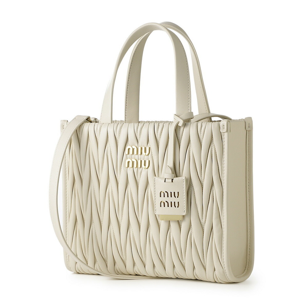 Miu Miu Matelass Nappa Leather 2way Tote Bag White - image 1
